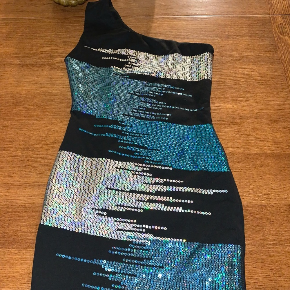 Forever 21 Sequined One-Shoulder Dress